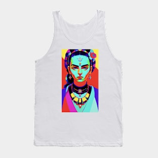 Frida's Fiesta: Fun and Colorful Illustration Tank Top